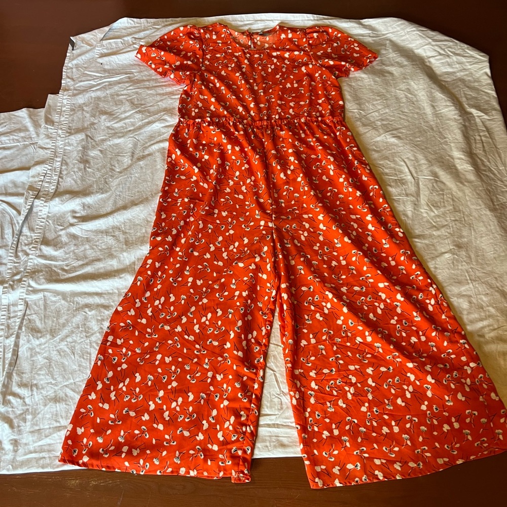 ASOS Orange Floral Patterned Jumpsuit